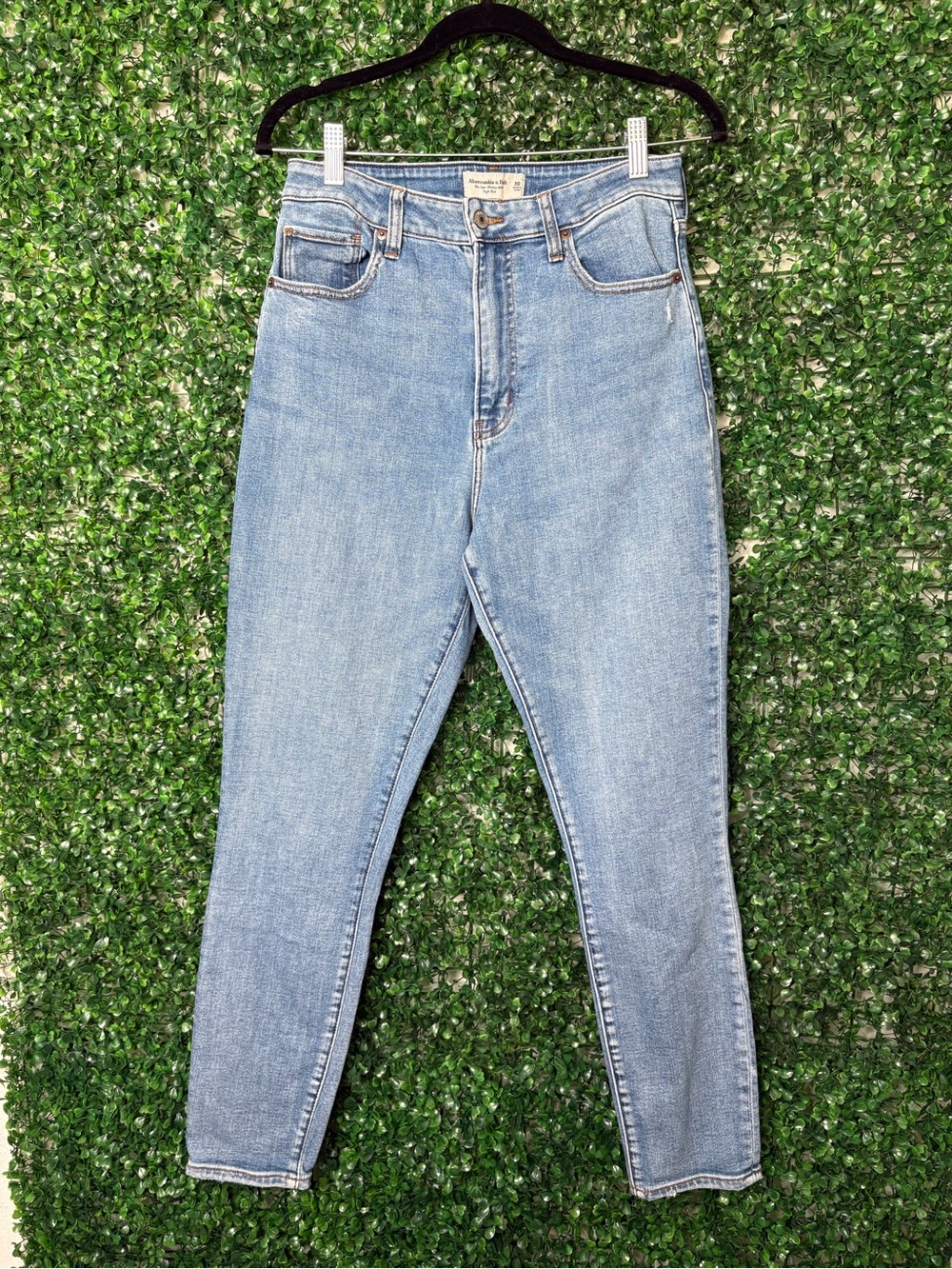 Abercrombie & Fitch Super Skinny Ankle High-Rise Light Blue Jeans. Curve love